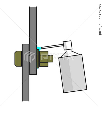 ネジを緩める潤滑剤を噴射する断面図 ネジを緩める潤滑剤を噴射する断面図 77375795