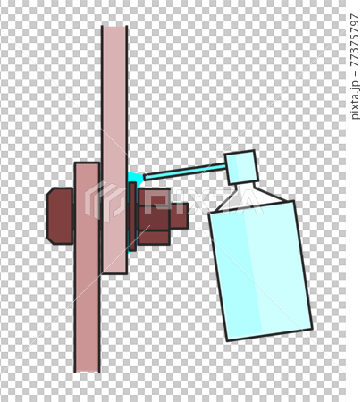 Cross section of spraying lubricant to loosen screws 77375797