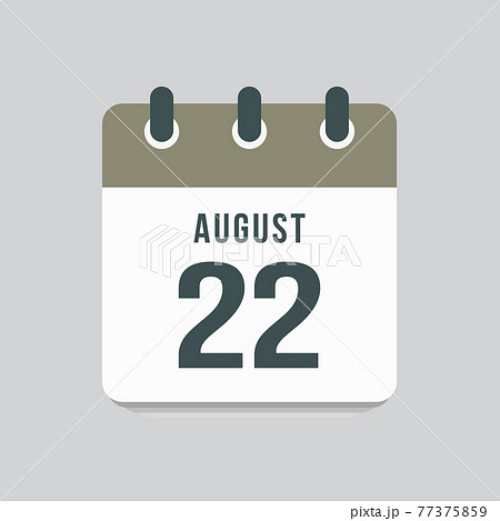 Icon day date 22 August, template calendar page 77375859