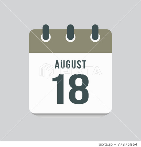 Icon day date 18 August, template calendar page 77375864