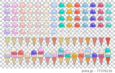 Colorful ice cream set vector illustration Colorful ice cream set vector illustration 77376216
