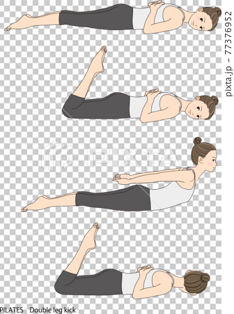 Double leg stretch pilates stock photo. Image of exercising