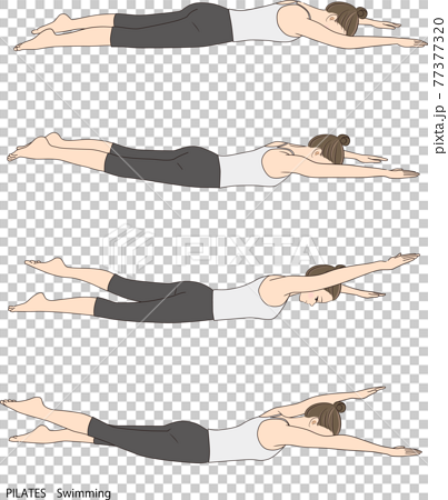 Pilates sequence, swimming - Stock Illustration [77377320] - PIXTA
