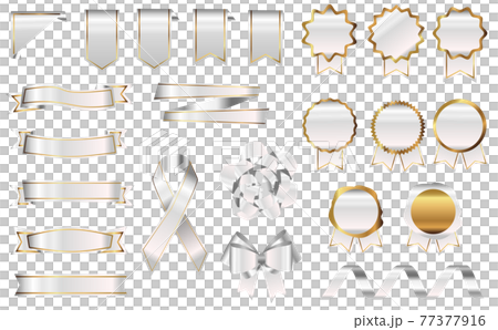 White Medal Badge Ribbon Set Ivory Real 77377916