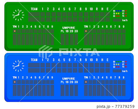 野球スコアボードのイラスト素材