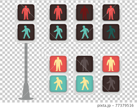 歩行者用信号機のイラスト 交通安全 歩行者用信号機のイラスト 交通安全 77379516