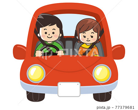 Couple driving a car Safe driving Traffic safety - Stock Illustration  [77379681] - PIXTA
