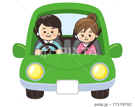 車を運転するカップル 安全運転 交通安全のイラスト素材