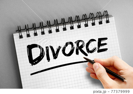 Divorce text on notepad, concept background 77379999
