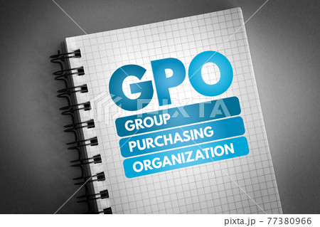 GPO - Group Purchasing Organization acronym on notepad, business concept background 77380966