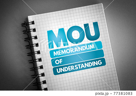 MOU - Memorandum Of Understanding acronym on notepad, business concept background 77381083