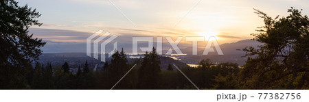 Dramatic Golden Sunset, Modern City and Canadian Landscape Dramatic Golden Sunset, Modern City and Canadian Landscape 77382756