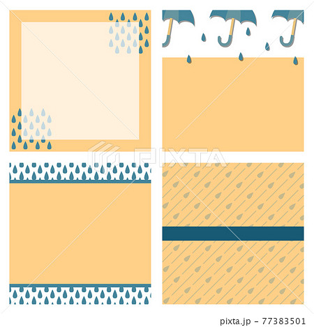 梅雨　バナー　セット　正方形 77383501