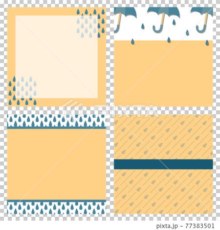 梅雨　バナー　セット　正方形 77383501