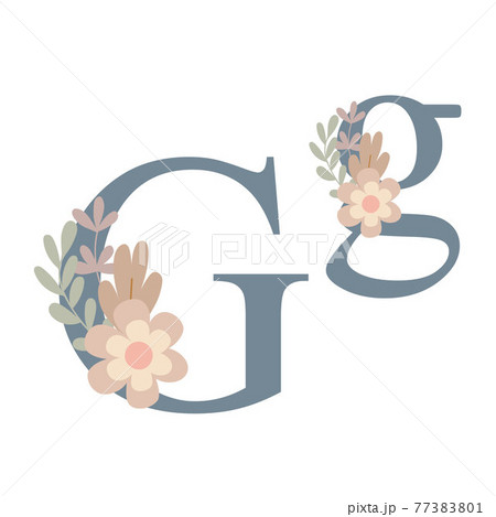 Letters of alphabet decorated with flowers, floral monogram vector