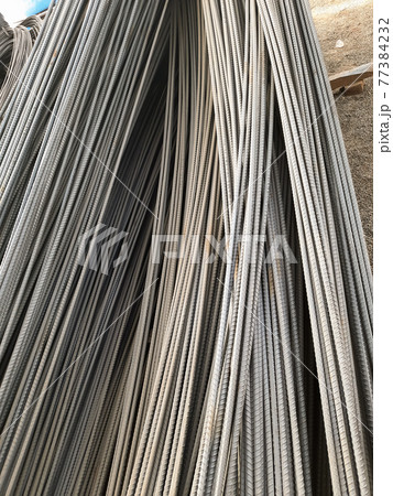 Steel bar, Steel construction, Steel industry background. 77384232