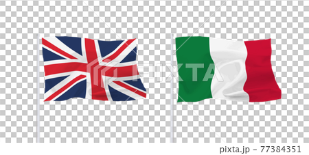 イタリアとイギリスの国旗 77384351