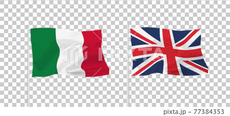 イタリアとイギリスの国旗 77384353