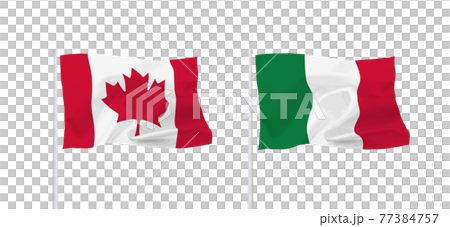 意大利和加拿大的旗幟 77384757
