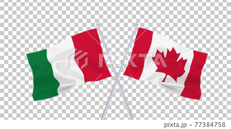 意大利和加拿大的旗幟 77384758