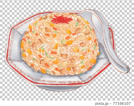 手描き飲食メニュー　チャーハン 77386107