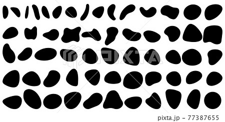 Random blotch, inkblot. Organic blob, blot. Random blob organic geometric round pattern isolated on white background. vector illustration. 77387655
