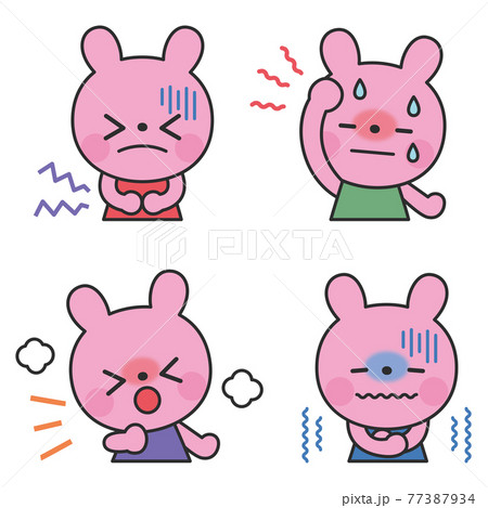 体調の悪いウサギのイラスト素材