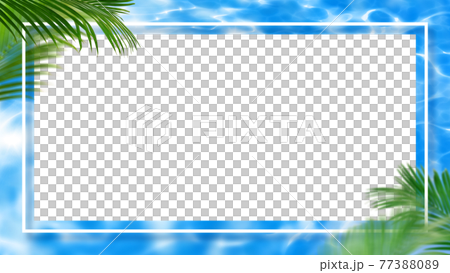 Wave and palm tree frame-there are multiple variations 77388089