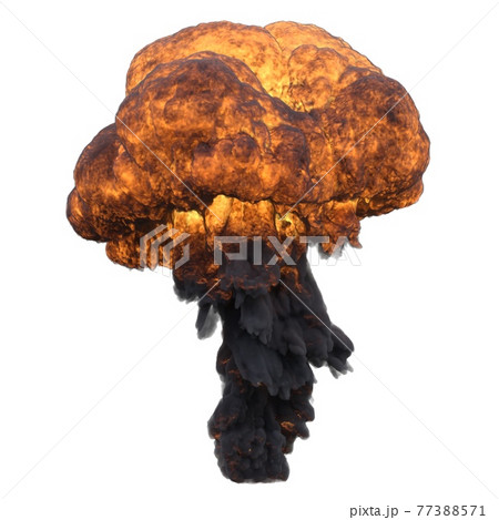 Explosion 3d illustration isolated on white background 77388571