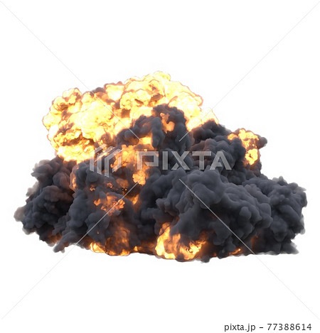 Explosion 3d illustration isolated on white background 77388614