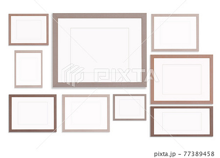 白背景 フォトフレーム 額縁 背景用素材のイラスト素材