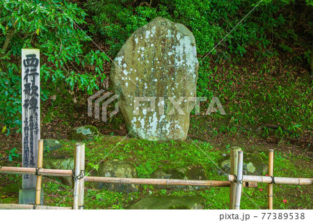 世界遺産平泉の夏　関山中尊寺　西行法師の歌碑 77389538