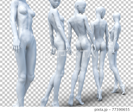 Pose collection, female nude in each direction Pose collection, female nude in each direction 77390655