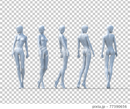 Pose collection, female nude in each direction Pose collection, female nude in each direction 77390656