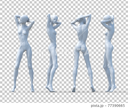 Pose collection, female nude in each direction Pose collection, female nude in each direction 77390665