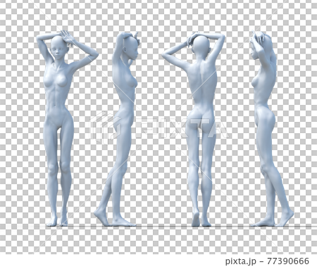 Pose collection, female nude in each direction Pose collection, female nude in each direction 77390666