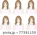 いろいろな表情のきれいな女性 77391150
