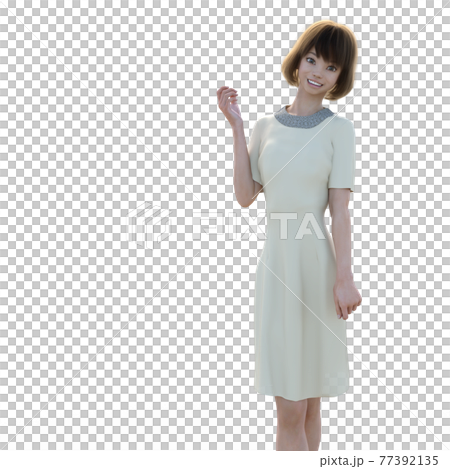 ポーズするワンピースの若い女性 Perming3dcgイラスト素材のイラスト素材 ポーズするワンピースの若い女性 Perming3dcgイラスト素材のイラスト素材