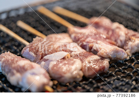 焼きとん串（豚ハラミ）　七輪で炭火焼き 77392186