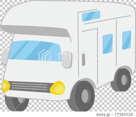 シンプルなキャンピングカー左向きのイラスト素材