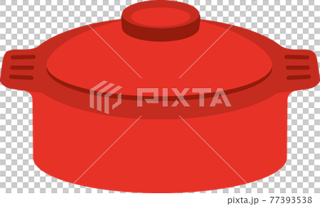 Simple red casting enamel pot 77393538
