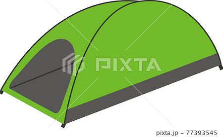 キャンプ道具 1人用の細長いテントのイラスト素材