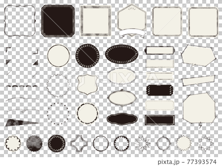 かすれた印刷風のフレーム素材 かすれた印刷風のフレーム素材 77393574