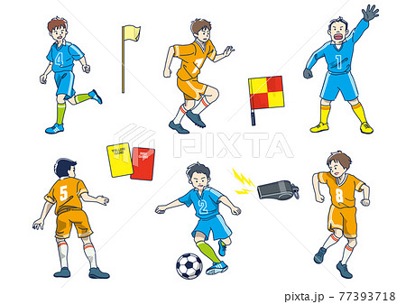 サッカーをプレイする少年のイラスト素材