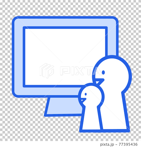 Illustration material: Online conversation, class, telework, remote work between parents and children Illustration material: Online conversation, class, telework, remote work between parents and children 77395436