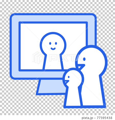 Illustration material: Online conversation, class, telework, remote work between parents and children Illustration material: Online conversation, class, telework, remote work between parents and children 77395438