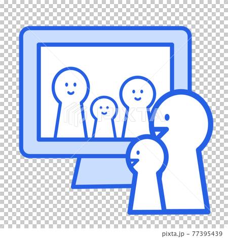 Illustration material: Online conversation, class, telework, remote work between parents and children Illustration material: Online conversation, class, telework, remote work between parents and children 77395439