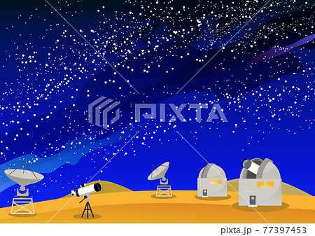 シンプルな天体観測の背景素材のイラスト素材