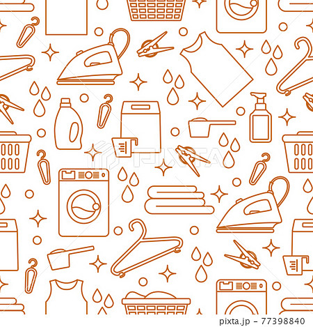 Vector Pattern Laundry Washing service Household 77398840