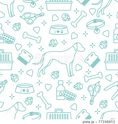 Vector Pattern Pet Vet Shelter Animal Dog tracks 77398853